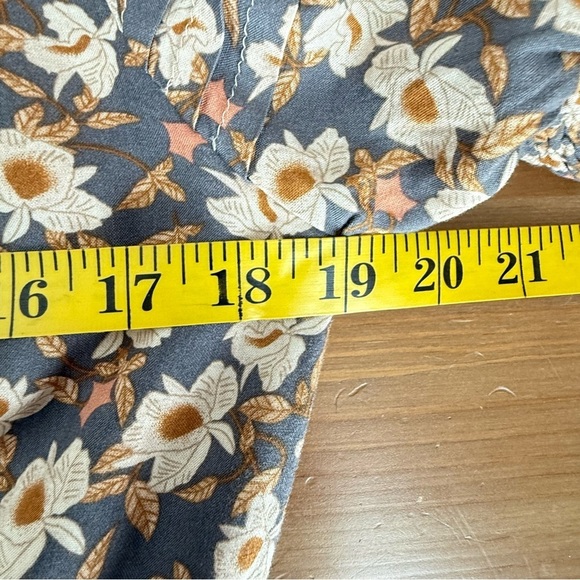 Bohme Brown Floral Praire Puff Sleeve Boho Midi Dress Size M - Picture 9 of 13